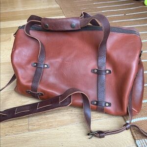 Whipping + Post Brown Leather Weekender Duffel Bag